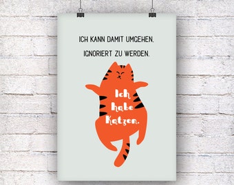 Katze Kunstdruck optional mit Rahmen