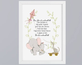 Elephant – dragon color selectable-art print optional with frame