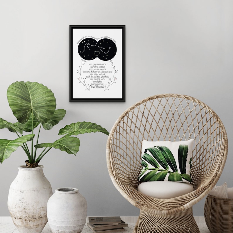 Personalizable art print Constellations best friend A loving gift for the person you love optionally with a frame image 7