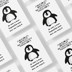 Right to penguin art print with saying funny gift idea optional with frame image 5