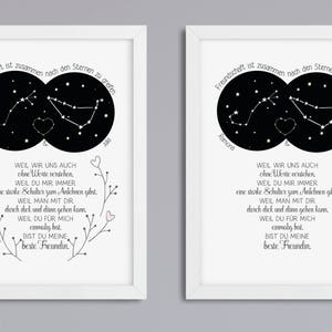 Personalizable art print Constellations best friend A loving gift for the person you love optionally with a frame image 4