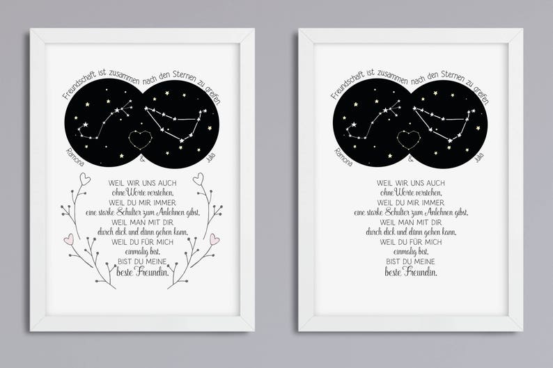 Personalizable art print Constellations best friend A loving gift for the person you love optionally with a frame image 4