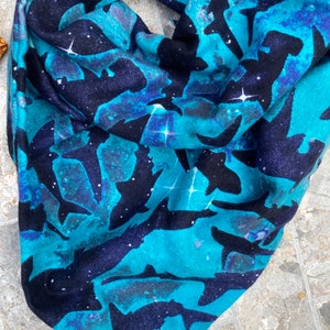 Celestial Sharks Geo Flannel Cotton Pet Bandana/Scarf