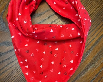 Red Valentine's Day Hearts Cotton Pet Bandana/Scarf