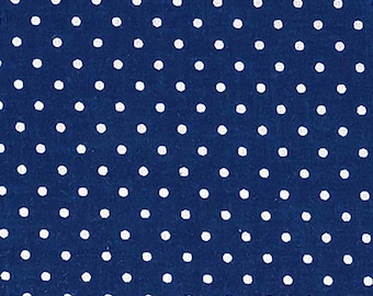 White Polka Dots on Blue Cotton Pet Bandana/Scarf