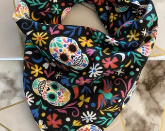 Sugar Skulls Flannel/Cotton Pet Bandana/Scarf