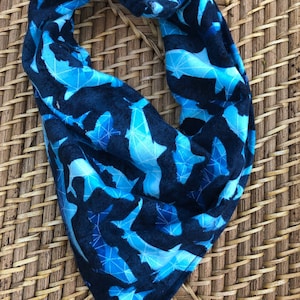 Navy Blue Sea Shark Flannel Cotton Pet Bandana/Scarf