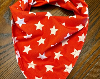 Patriotic Stars on Bright Red Cotton Pet Bandana/Scarf