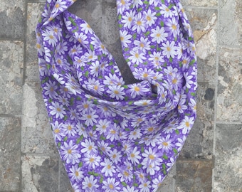 Purple Daisy Cotton Pet Bandana