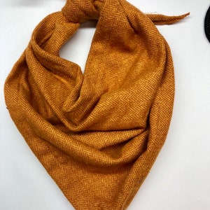 Burnt Orange Flannel Shirting Herringbone Pet Bandana/Scarf