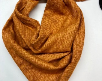 Burnt Orange Flannel Shirting Herringbone Pet Bandana/Scarf