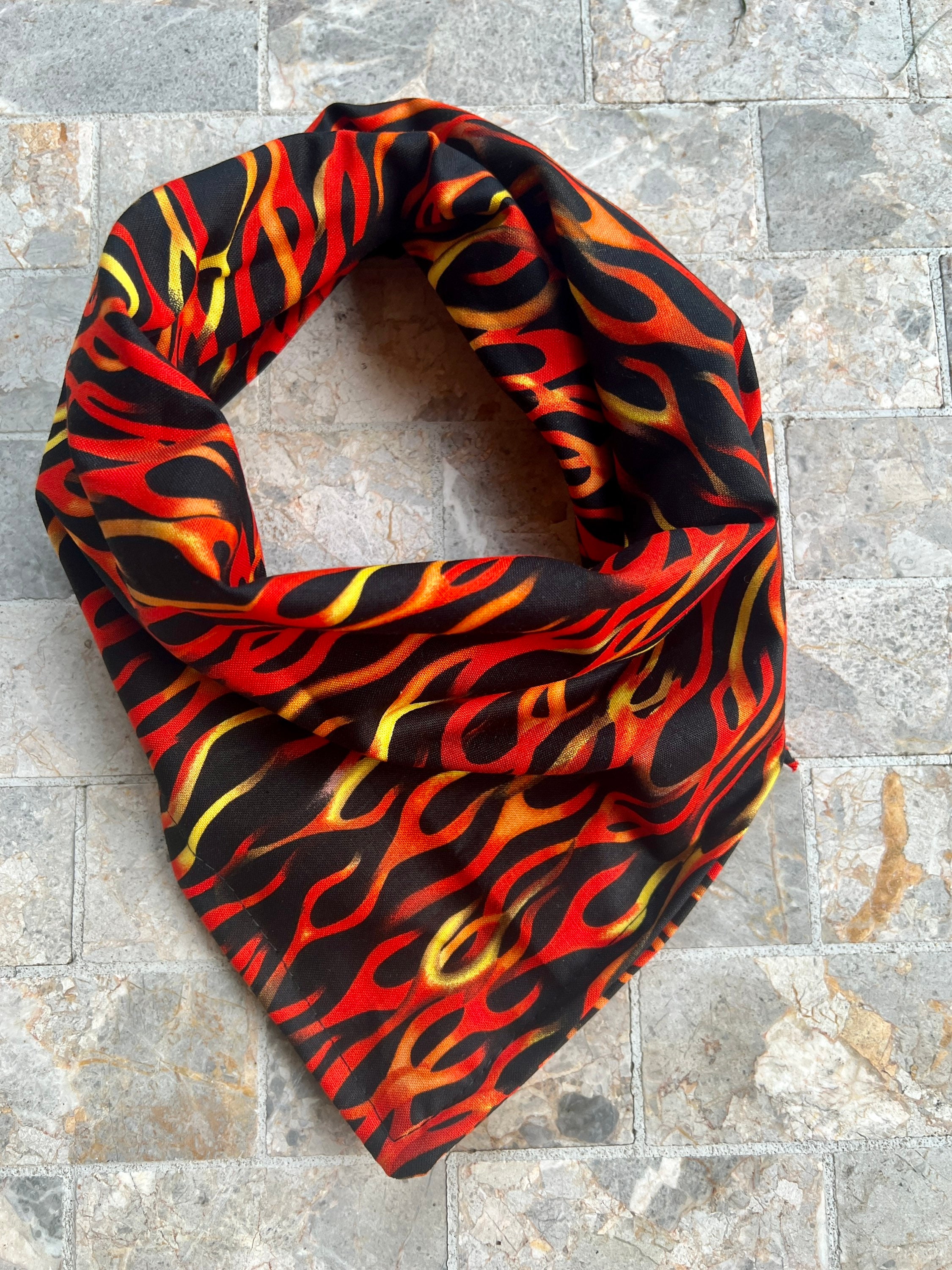 Red Fire & Flames on Black Cotton Pet Bandana/scarf Etsy