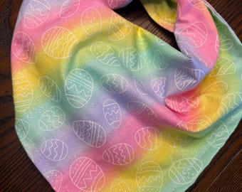 Glitter Rainbow Easter Eggs Cotton Pet Bandana/Scarf