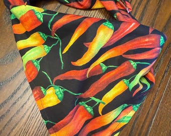 Red Hot Chili Peppers on Black Cotton Pet Bandana/Scarf
