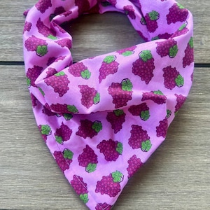 Grapes on Purple Cotton Pet Bandana/Scarf