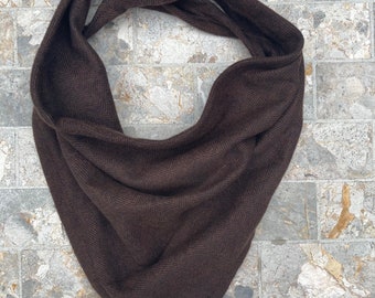 Solid Brown Herringbone Plaiditude Flannel Shirting Pet Bandana/Scarf