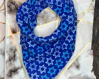 Star of David Jewish Hanukkah Flannel Cotton Pet Bandana/Scarf