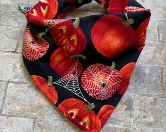 Halloween Jack O'lantern Pumpkins on Cotton Pet Bandana/Scarf