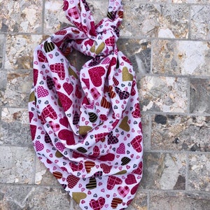 Valentine's Day Patterned Hearts Cotton Pet Bandana/Scarf