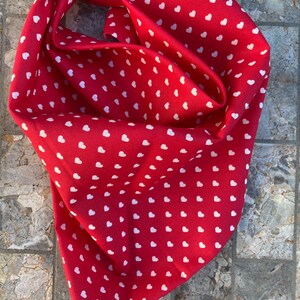 Mini White Hearts on Red Cotton Pet Bandana/Scarf