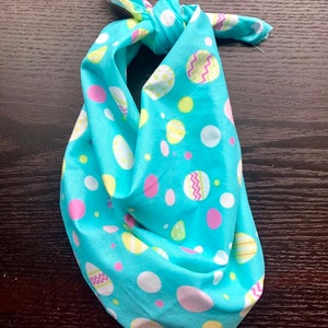 EASTER Eggs Teal Cotton Pet Bandana/Scarf