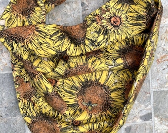 Gold Packed Sunflower Flannel Cotton Pet Bandana/Scarf
