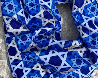 Star of David Hanukkah Holiday Glitter Cotton Pet Bandana/Scarf