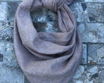 Cream Tan Beige Flannel Cotton Shirting Pet Bandana/Scarf