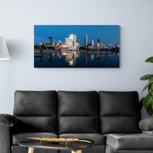 Cleveland Ohio Panoramic City Skyline | CAVS | Rock N Roll Hall Of Fame | North Coast  Harbor | Photography | Print | Wall Display