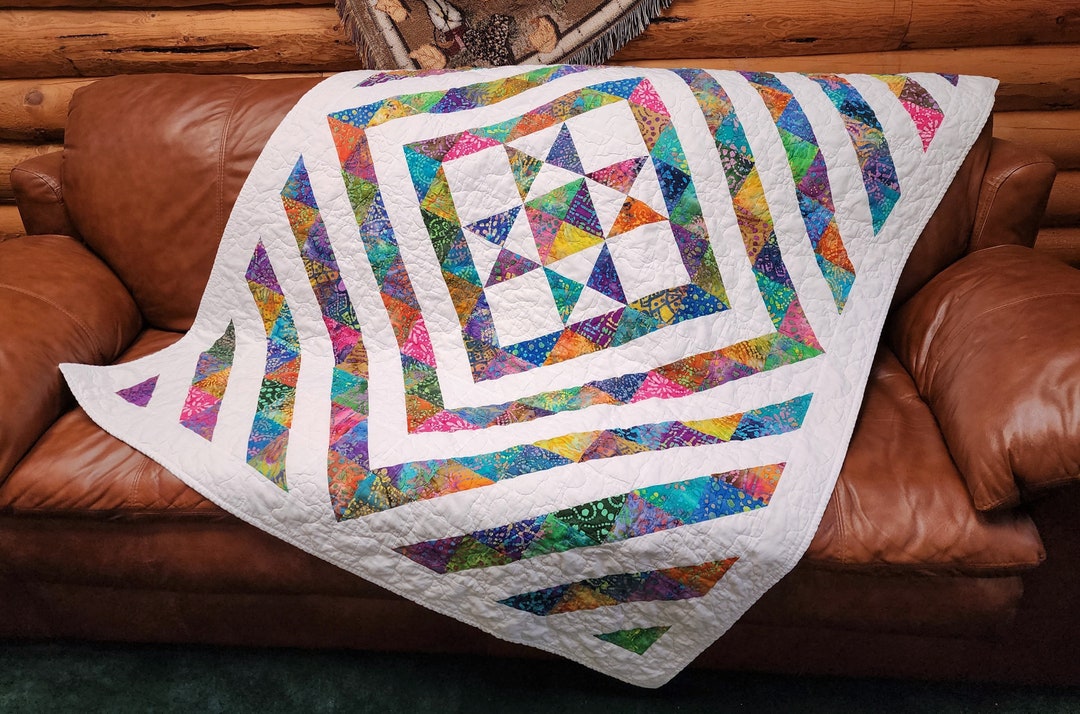 Handmade Colorful Batik Lap Quilt - Etsy