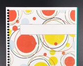 BRIGHT CIRCLES Spiral Hardcover Notebook Journal 6.5 x 8.25 150 pages Dot Grid bullet Lined Grid Graph Gift