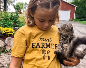 Farm Tee for Kids, Mini Farmer Shirt for Kids, Gift for Farmer, Gender Neutral Farm Shirt, Toddler Farm Tee, Little Farmer Graphic Tshirt