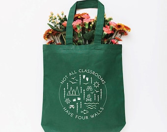 Not All Classrooms Have Four Walls Tote Bag, Choose Size and Color