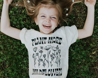 Wildflower Shirt for Kids, Flower Tshirt for Kids, Gift for Nature Lover, Nature Shirt for Kids, Kids Flower Tee, Environment Tee for Kids