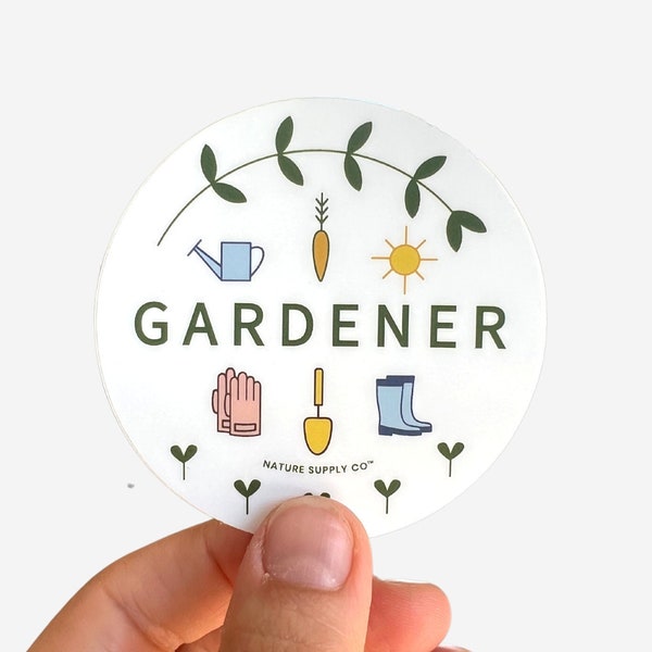 Gardener Sticker, Vinyl Stickers, Gardener, Garden Sticker, Laptop Sticker, Water Bottle Stickers