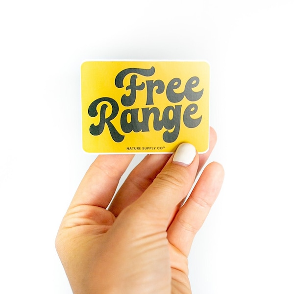 Free Range Sticker, Vinyl Stickers, Laptop Sticker, Water Bottle Stickers