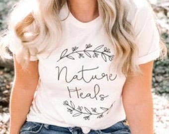 Nature Tshirt, Outdoor Tee, Adventure Tshirt for Women, Outdoorsy Shirt, Gift for Nature Lover, Gift for Naturalist, Flower Nature Shirt