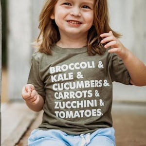 Vegetable Shirt for Kids, Eat Veggies Kids Tee, Garden Shirt for Kids, Gift for Gardener, Gender Neutral Plant Shirt, Toddler Plant Tee