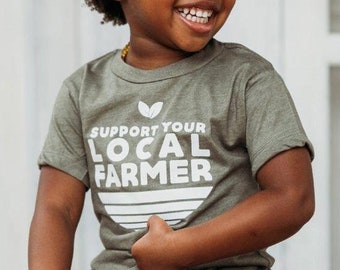 Local Farm Shirt for Kids, Support Farmers Tshirt for Kids, Gift for Farmer, Eat Local Kids Tee, Support Small Farm Tshirt Kids