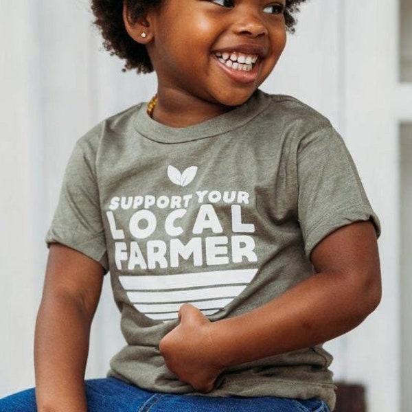 Local Farm Shirt for Kids, Support Farmers Tshirt for Kids, Gift for Farmer, Eat Local Kids Tee, Support Small Farm Tshirt Kids