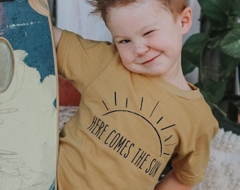 Here Comes the Sun Kids Tee, Sunshine Shirt for Kids, Gift for Nature Kid, Sun Tshirt for Kids, Outdoor Kids Tee, Outdoorsy Shirt for Kids