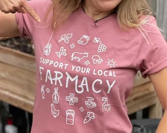 Farm Tee, Support Local Farms Shirt, Buy Local Tshirt, Small Farm Shirt, Local Farmer Tee, Gift for Farmer, Homesteader Shirt for Women