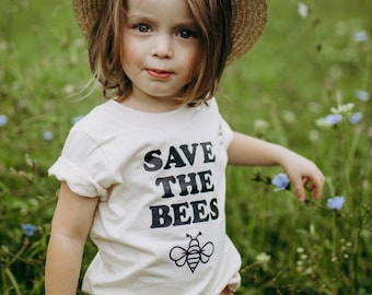 Bee Tee for Kids, Save the Bees Shirt for Kids, Gift for Bee Lover, Gender Neutral Bee Shirt, Toddler Bee Tee, Honeybee Graphic Tshirt