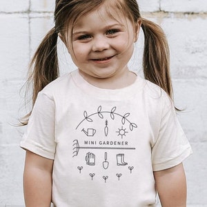 Kids Tee Gardening, Garden Shirt for Kids, Gift for Gardener, Gender Neutral Garden Shirt, Toddler Garden Tee, Mini Gardener Graphic Tshirt image 3