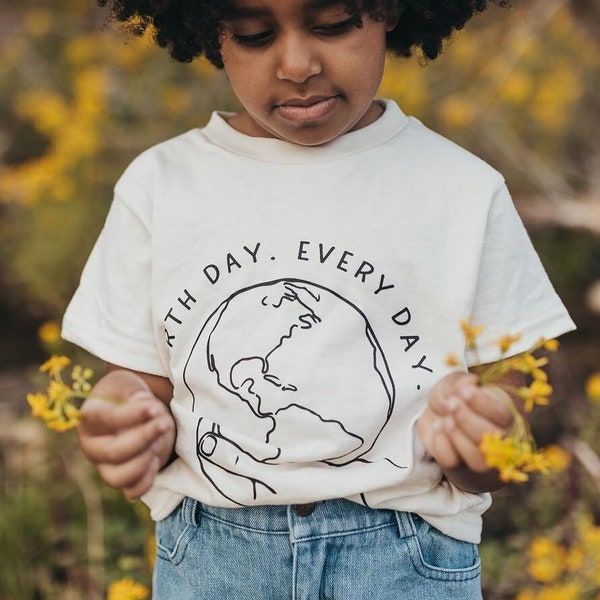 T-shirt enfant pour le Jour de la Terre, T-shirt enfant Jour de la Terre, T-shirt non sexiste, Cadeau pour le Jour de la Terre, Cadeau pour écologiste, T-shirts enfant Mère Nature
