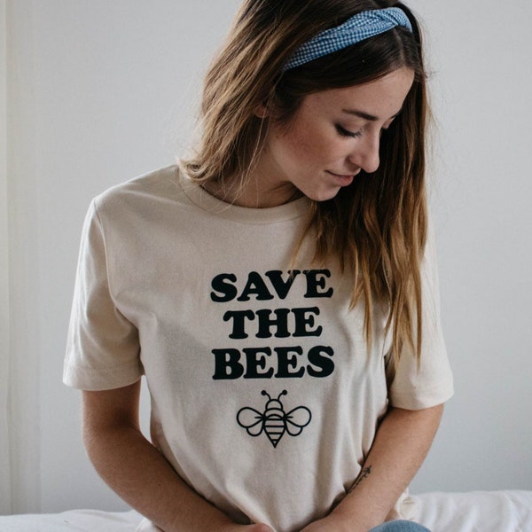 Save the Bees Shirt, Bee Tee, Honeybee Shirt, Gift for Beekeeper, Beekeeper Shirt, Retro Bee Tee, Honeybee Graphic Tshirt, Pollinator Tshirt