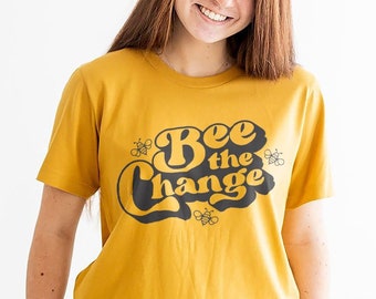 Bee Tshirt, Bee Tee, Honeybee Shirt, Retro Bee Tee, Honeybee Graphic Tshirt, Gift for Beekeeper, Earth Day Shirt, Environment Change Shirt