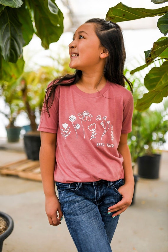 Camisa de flores para ninos camiseta de abeja para ninos regalo para amantes de las flores