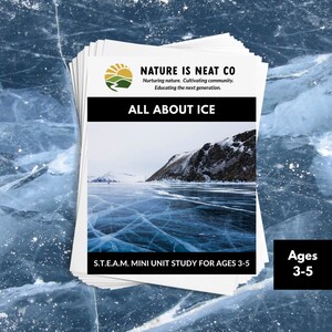 Ice Mini Unit Study Ages 3-5, Winter Homeschool, All About Ice, STEM, Homeschool, Preschool, Nature Download, STEAM Activities, Printable
