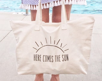 Here Comes the Sun Tote Bag, Choose Size and Color